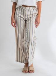 Pantalon droit taille élastique beige ADAM femme