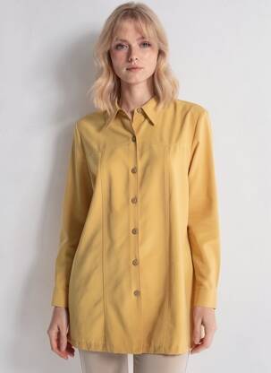 Chemisier coupe cintrée manches longues jaune PRUNELLE femme
