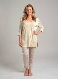 Top stretch manches 3/4 beige FINETTE femme