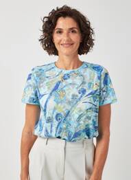 Top manches courtes manches courtes bleu FINETTE femme