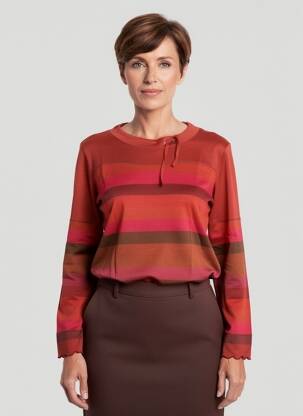 Top stretch manches longues orange CLAUDE DE SAIVRE femme