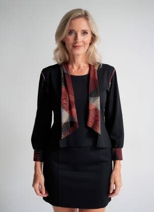 Top stretch manches 3/4 noir CLAUDE DE SAIVRE femme