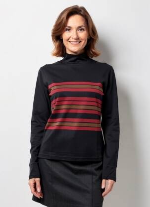 T-shirt manches longues manches longues noir CARNET DE BORD femme