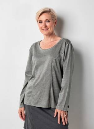 T-shirt manches longues manches longues gris FINETTE femme