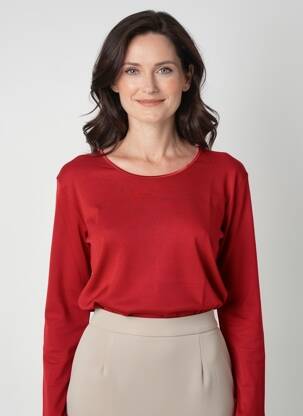 T-shirt manches longues manches longues rouge FINETTE femme