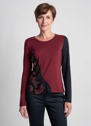 T-shirt manches longues manches longues rouge FINETTE femme