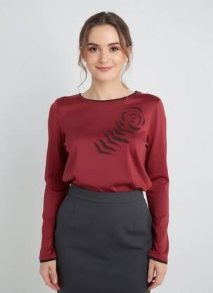 T-shirt manches longues manches longues rouge MAE MAHE femme