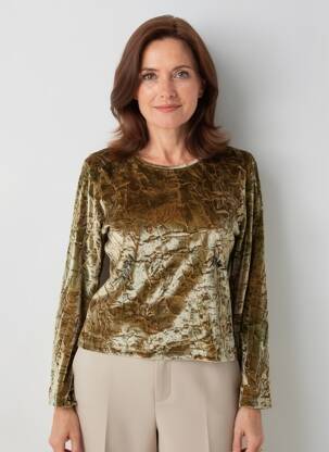 T-shirt imprimé fantaisie manches longues marron FINETTE femme
