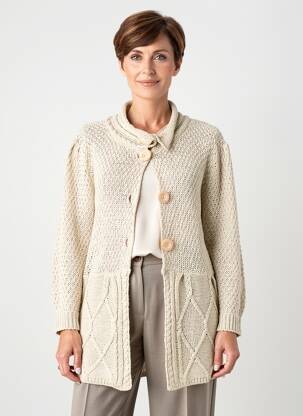 Gilet manches longues fermeture boutonnée sur le devant beige FINETTE femme