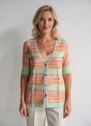 Gilet manches courtes coupe cintrée vert EDWIGE femme
