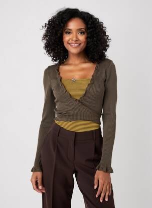 Twin-set imprimé fantaisie marron INFINITIF femme