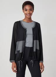 Gilet manches longues coupe cintrée noir YERSE femme
