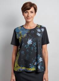 T-shirt imprimé fantaisie manches courtes noir FINETTE femme