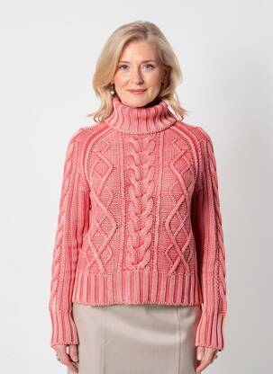 Pull col roulé maille torsadée manches longues rouge ALDO MARTIN'S femme