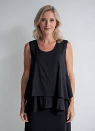 Top sans manche sans manche noir FINETTE femme