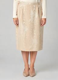 Jupe mi-longue coupe droite beige PIER BÉ femme