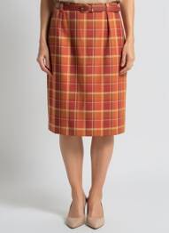 Jupe mi-longue coupe droite orange PIER BÉ femme