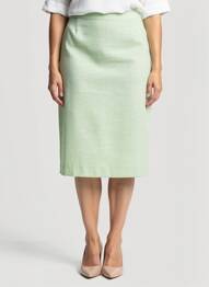 Jupe mi-longue coupe droite vert PIER BÉ femme