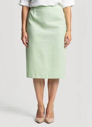 Jupe mi-longue coupe droite vert PIER BÉ femme