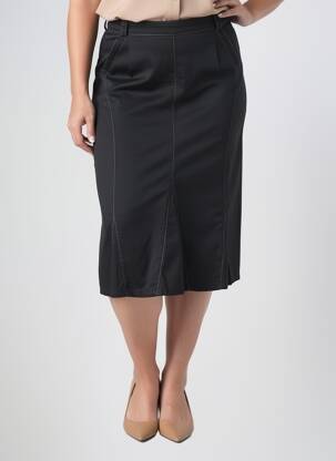 Jupe mi-longue coupe droite noir PIER BÉ femme