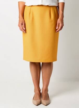Jupe mi-longue coupe droite jaune PIER BÉ femme