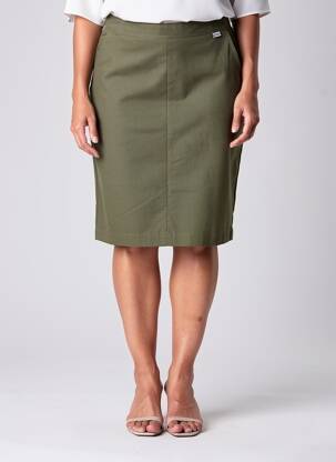 Jupe mi-longue coupe droite vert ARMOR LUX femme