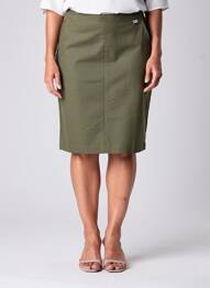 Jupe mi-longue coupe droite vert ARMOR LUX femme