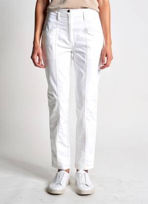 Pantalon slim stretch taille normale blanc PAUL BRIAL femme