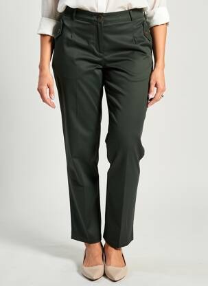 Pantalon chino fermeture zippée sous rabat boutonné taille normale vert LE PETIT BAIGNEUR femme