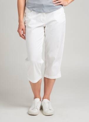 Corsaire tissage popeline taille normale blanc JOCAVI femme