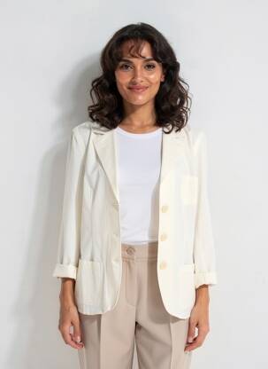 Blazer finition intérieure biaisée beige ARMOR LUX femme