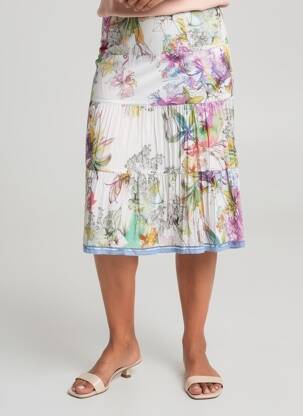 Jupe mi-longue doublure textile blanc JOCAVI femme