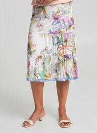 Jupe mi-longue doublure textile blanc JOCAVI femme