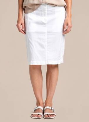 Jupe mi-longue taille normale blanc JOCAVI femme