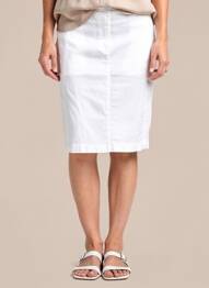 Jupe mi-longue taille normale blanc JOCAVI femme
