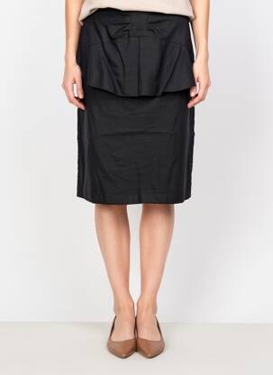 Jupe mi-longue doublure textile noir FILIPINE LAHOYA femme