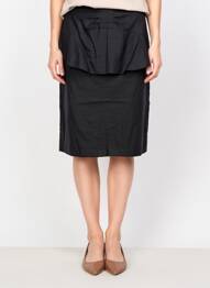 Jupe mi-longue doublure textile noir FILIPINE LAHOYA femme