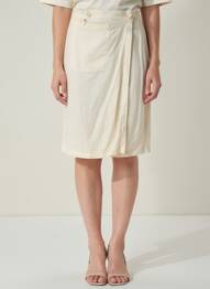 Jupe mi-longue taille normale beige CANNISSE femme