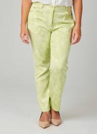Pantalon slim tissage popeline taille normale vert FEDORA femme
