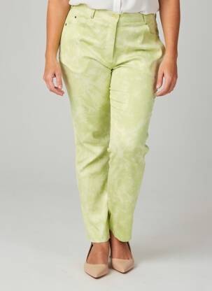 Pantalon slim tissage popeline taille normale vert FEDORA femme