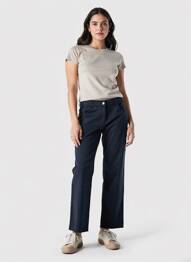 Pantalon slim tissage popeline taille normale bleu ARMOR LUX femme