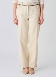 Pantalon droit tissage popeline taille normale beige GELCO femme