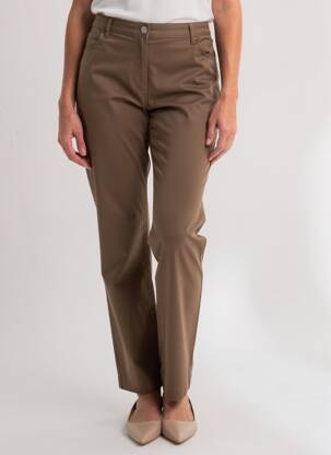 Pantalon slim tissage popeline taille normale marron ARMOR LUX femme