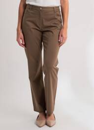 Pantalon slim tissage popeline taille normale marron ARMOR LUX femme