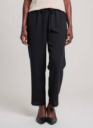 Pantalon droit taille élastique taille normale noir MD'M femme