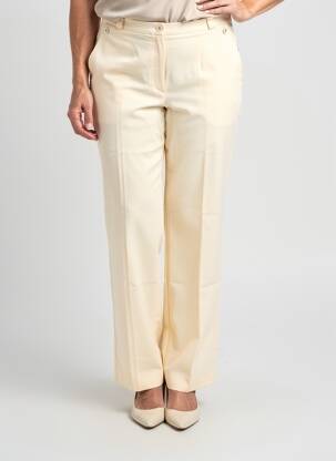 Pantalon droit tissage popeline taille haute beige PIER BÉ femme