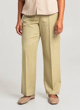 Pantalon droit taille à pinces taille haute vert PIER BÉ femme