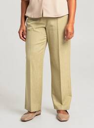 Pantalon droit taille à pinces taille haute vert PIER BÉ femme