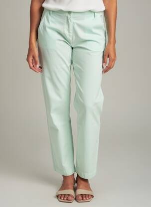 Pantalon chino taille basse taille basse vert ARMOR LUX femme