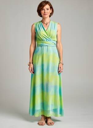 Robe longue sans manche sans manche vert GREGORY PAT femme